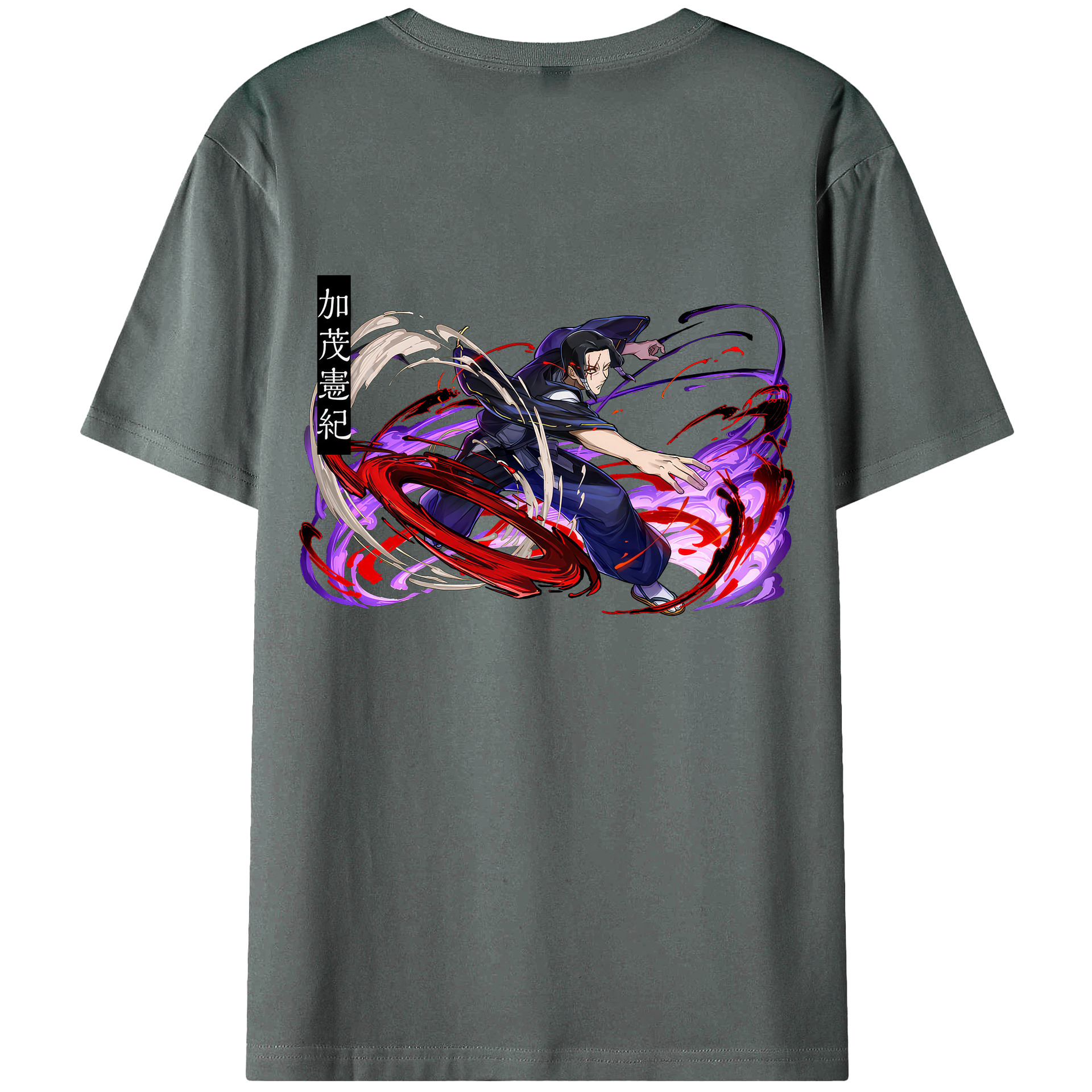 （画像用） 呪術廻戦 Jujutsu Kaisen 綿100％ メンズ半袖Tシャツ（バックプリント） 通気性